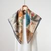 Nuevo pañuelo de seda para dama de primavera y verano, ligero y transpirable, cuadrado de 65*65cm, versátil y estampado, mezcla de seda y algodón