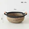 Cesta de Armazenamento de Mesa Portátil Nórdica Organizador de Travessa para Mesa de Centro Cesta de Armazenamento de Corda de Banana Trançada Cesta Porta-Maquiagem