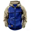 Sudadera Nueva Estilo Americano para Hombre Otoño e Invierno, Color Sólido Retro Europeo y Americano Holgada con Capucha Forrada de Polar Chaqueta con Cremallera