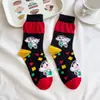 Calcetines de dibujos animados de algodón peinado para niños, bonitos calcetines de tubo medio para mujer, calcetines de moda de dibujos animados, calcetines casuales para hombres y mujeres, venta al por mayor transfronteriza