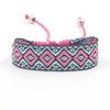 Pulsera Artística de Estilo Étnico Retro Jacquard Geométrico con Cinta Simple Combinable Correa de Muñeca Tejida a Mano Joyería para Parejas