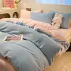 Juego de Cama Antiestático de Leche Polar Cuatro Piezas Engrosado Polar Coral Felpa de Doble Cara Funda Nórdica Sábana de Franela Juego de Tres Piezas