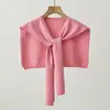Tejido de Punto Transfronterizo Coreano y Japonés Versátil de Gama Alta Color Sólido Simple Hueco Protección para el Cuello Chal Unisex