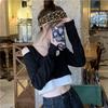 2 023 Outono Novo Slim Fit Short Shoulder Cropped Top Feminino Coringa Malha Manga Longa Base Shirt T-shirt Tide