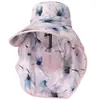 Novo Chapéu de Colheita de Chá Respirável Estampado da Moda Verão Feminino Aba Larga Proteção Facial à Prova de Vento Chapéu de Sol Chapéu de Sol para Ciclismo Chapéu de Tecido