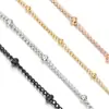 Cadena de Perlas con Clip Lateral de Acero Inoxidable Color de Vacío 18K Cadena de Perlas que Conserva el Color Cadena de Perlas Cadena Retorcida Accesorios para Collar Pulsera DIY
