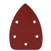 Lija Triangular de 5 Agujeros con Soporte de Terciopelo al por Mayor 100*140mm Lija Triangular con Forma de Durazno para Palma Lija Triangular Forma de Cono Lija Roja