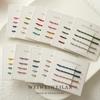 1 tarjeta 4 pinzas coreanas pintadas a mano de un carácter color Morandi combinable pinza lateral pinza para cabello suelto pinza para cabello color estrella