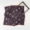 Bufanda de Seda Estampado Floral de Rosa Bufanda Cuadrada de Algodón Estilo Retro Seda Tacto de Alta Gama Bufanda de Primavera Bufanda Pequeña de Seda Venta al por Mayor