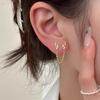 925 Agulha de Prata Brincos de Borboleta Feminino Light Luxury All-match Niche Design High-end Sweet Tassel Double Ear Holes Ear Jewelry