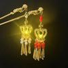 Accesorios para el Cabello de Hanfu Retro para Peinados Diarios Pasador de Linterna Linterna de Palacio Pabellón del Espíritu de Hada Pasador de Conejo