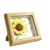 Porta-Retrato Dia do Professor Ornamento de Mesa Flor Girassol Flor de Crochê Feita à Mão Presente Criativo para Professor Flor Vermelha Pequena
