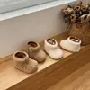 Nuevos Zapatos Peludos de Terciopelo Cálidos para Niñas Botas de Nieve de Invierno para Niños Botines Cortos para Niñas Pequeñas Suela Suave Zapatos Grandes de Algodón para Bebé