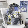 Atacado de mochilas de grande capacidade para alunos do ensino fundamental II e médio, com designs de grafite da moda, estampas de desenhos animados e um estilo versátil e casual adequado para viagens.