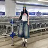 Jeans feminino cropped estilo retrô americano cuidadosamente selecionado, caimento solto, calça feminina de verão 2026 cintura alta, design fino, perna larga, comprimento médio