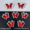 Mariposa Hueca con Diamante Incrustado de Cuatro Agujeros Zircón DIY Pulsera de Cuentas Hecha a Mano Collar Cuentas Espaciadoras Accesorio Mariposa Irregular
