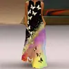 Site independente Amazon novo vestido longo sexy sem mangas com estampa retrô europeia e americana com bolsos