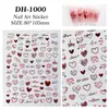 Pegatinas para Uñas Línea de Graffiti Corazón, Varios Diseños Mixtos, Versátiles Pegatinas Planas Huecas de Corazón para Uñas DIY, Estilo Dh