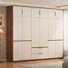 Guarda-roupa moderno minimalista para uso doméstico, armário de armazenamento para quarto, adequado para apartamentos alugados, com portas duplas, compartimentos separados, armário de armazenamento econômico para crianças