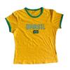 Ropa de Mujer de Exportación Europea y Americana Estampado de Letras Transfronterizo Bordado Moda Tops de Equipo Ajustada Sexy Caliente Camiseta de Manga Corta