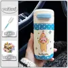 Taza Térmica de Cerámica Gente de las Estrellas Capacidad Pequeña Taza con Popote Compacta Portátil Mini Taza de Bolsillo Regalo Lindo