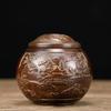 Tarro de Té de Latón Tarro Pequeño Sellado Tarro de Almacenamiento Pu'er Tarro Metálico para el Hogar Tarro con Paisaje Color Cobre