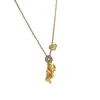 Collar de Moneda con Pez Koi de Circonita Chapado en Oro de 24 Quilates, Nueva Cadena para Clavícula Estilo Chino Retro Nicho, Collar de Lujo Ligero de Alta Gama para Mujer
