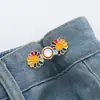 Botón de Cara Sonriente con Margarita para Cintura, Base Plana, Desmontable, Sin Coser, Botón de Cintura Reductor para Jeans, Reductor de Talla de Cintura
