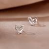 Pendientes de botón con hebilla de aguja de plata esterlina S925 para mujer, estilo frío, sencillos, de Corea del Sur, de Internet, de alta gama, elegantes, de moda.