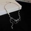 Collar retro Dongdaemun de Corea del Sur para mujer, nuevo collar de borlas de perlas azul marino personalizado a la moda, ligero, de lujo, combina con todo.