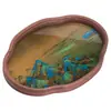 Nuevo Estilo Chino Paisaje Bandeja de Té de Vidrio Bandeja de Bambú para Té Juego de Té Gongfu Plato Simple para Frutas y Snacks Bandeja de Almacenamiento