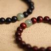 Pulsera de Sándalo Rojo Indio Natural para Hombres y Mujeres Cuentas de Buda de Ébano Pulsera de Madera Nan de Seda Dorada Hetian Yuwen Cuentas de Buda para Jugar