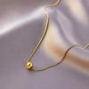 Popular Dulce Pequeño Fresco Pequeño Corazón Rojo Acero Titanio Collar para Mujer Estilo Ins Lujo Ligero Nicho Chapado en Oro de 18K Cadena Clavícula Combinable