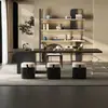 Mesa de Chá em Ardósia Minimalista Italiano Sala de Estar Casa Madeira Maciça Mesa de Chá para Escritório 2025 Nova Mesa de Chá Elegante