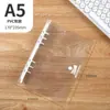 Libro de hojas sueltas A6 transparente simple PVC cuero suave clip de color desmontable carcasa ins macarrón A5 seis agujeros carcasa de hojas sueltas