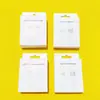 Cable de Datos Caja de Cartón Blanco Kraft Caja con Gancho Impresión a Color Personalizado Pequeña Escala Venta al por Mayor Logo Impreso