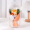 Flores Artificiales para el Día de San Valentín Transfronterizo, Flores Simuladas, Ramo de Flores de Hilo de Rosa Tejidas a Mano, Caja de Regalo de PVC, Regalo del Día de la Madre
