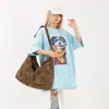 Nova Bolsa Tote de Luxo Estampa de Leopardo Fresca Retrô para Mulheres, Mochila Simples e Leve de Grande Capacidade para Compras e Viagem