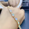 Venta al por mayor de fábrica Popular Pulsera de Ópalo Natural con Incrustaciones de Plata S925 Piedra Principal 6*8 Joyería de Lujo Venta Directa de Fábrica