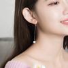 Línea de oreja para mujer larga plata 925 chapada borla temperamento aretes de mariposa cadena de oreja versión coreana de la primera joyería pendiente una generación de cabello