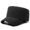 Gorra de Lana Cálida para Hombre Otoño Invierno Cruzada con Visera y Protección para Orejas Gorra para Papá de Mediana Edad y Ancianos Moda Versátil Gorra Plana