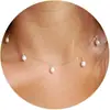 Colar Elegante com Pingente de Pérola Artificial Moda Simples Estilo Francês Corrente de Clavícula Feminina Joia Sem