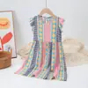 Vestido de Niña Verano Nuevo Estilo Vestido Infantil Sin Mangas Vestido de Verano Vestido de Tirantes Floral Vestido de Princesa para Niña Pequeña