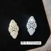 Lz Nuevos Accesorios para Uñas Zirconia Super Brillante Color Oro y Plata Conservación del Color Lazo Base Cuadrada Decoración de Uñas Portátil DIY Pedrería