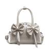 2025 Nova Bolsa de Mão Estilo Menina Doce com Laço Bolsa Boston Moda Design de Nicho Versátil Bolsa Transversal para Mulheres