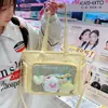 Nueva Bolsa de Hombro Ligera Cruzada Transparente con Insignia Estilo Japonés de Alta Apariencia Color Caramelo Chica Dulce