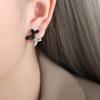 Pendientes de acero de titanio chapados en oro con diseño de cachorro de dibujos animados de esmalte de colores de nicho de alta calidad transfronterizos, joyería femenina