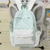Mochila Cuadros Nueva Linda Transfronteriza para Mujer Estudiante Bolsa Escolar Gran Capacidad Mochila Estilo Fresco Japonés Corazón de Niña Bolsa de Viaje