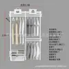 Armario metálico modular 1.1-2.5 m de ancho perchero abierto apartamento pequeño perchas dormitorio columna AA almacenamiento