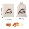En stock Tela de Algodón Bolsa de Pan con Cordón Reutilizable Bolsa de Pan con Cordón Empaque de Masa Plana Bolsa de Paquete de Algodón y Lino